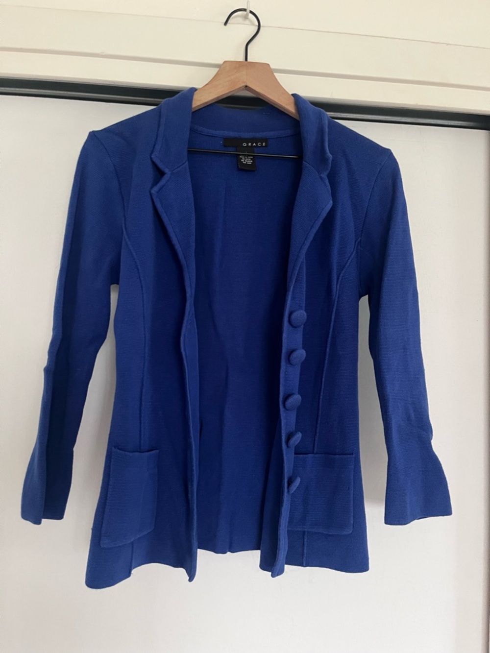 Grace Royal Blue 100% Cotton Cardigan